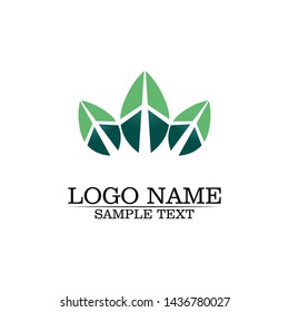 Tree leaf vector logo design, eco-friendly concept.
