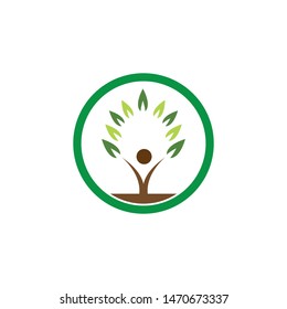 Tree leaf vector logo design, eco-friendly concept