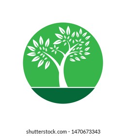 Tree leaf vector logo design, eco-friendly concept