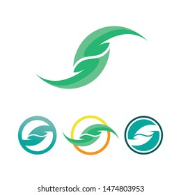 Tree leaf vector logo design, eco-friendly concept.
