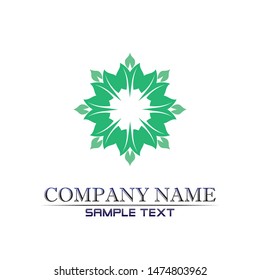 Tree leaf vector logo design, eco-friendly concept.
