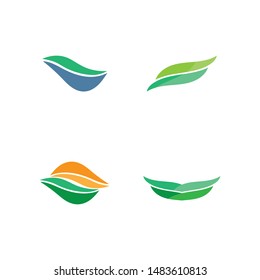 Tree leaf vector logo design, eco-friendly concept.
