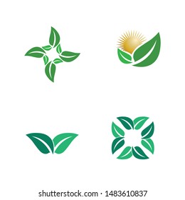 Tree leaf vector logo design, eco-friendly concept.
