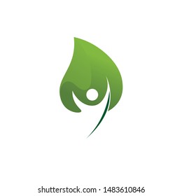 Tree leaf vector logo design, eco-friendly concept.
