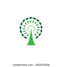 Tree leaf vector logo design, eco-friendly concept