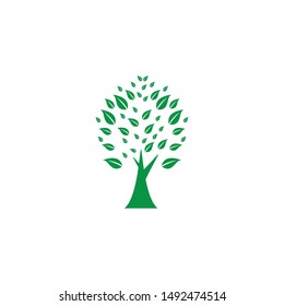 Tree leaf vector logo design, eco-friendly concept