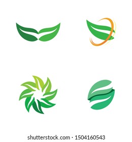 Tree leaf vector logo design, eco-friendly concept.
