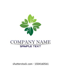 Tree leaf vector logo design, eco-friendly concept.
