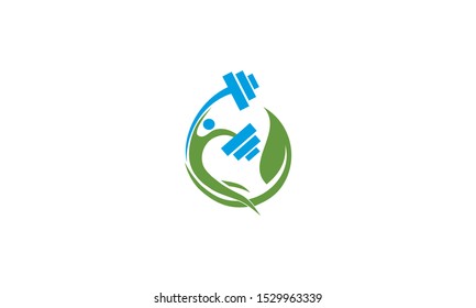 Tree leaf vector logo design fitnes , eco-friendly concept