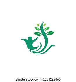 Tree leaf vector logo design eco friendly concept