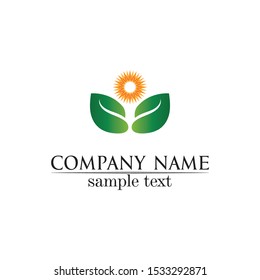 Tree leaf vector logo design eco friendly concept