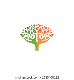 Tree leaf vector logo design, eco-friendly concept