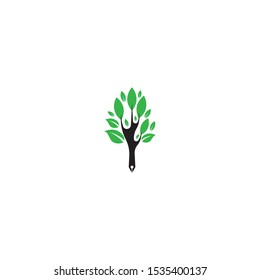Tree leaf vector logo design, eco-friendly concept