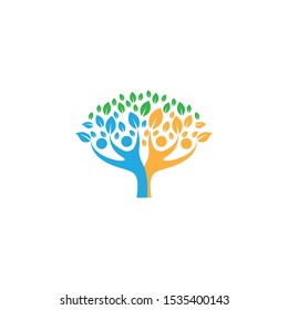 Tree leaf vector logo design, eco-friendly concept