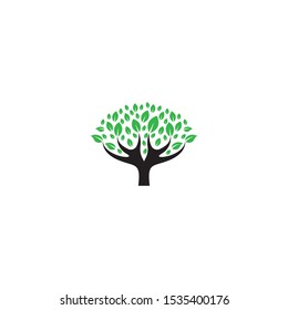 Tree leaf vector logo design, eco-friendly concept