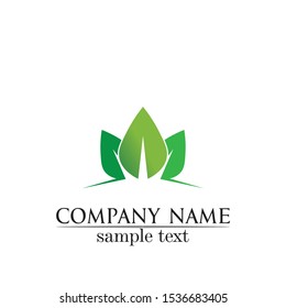 Tree leaf vector logo design eco friendly concept