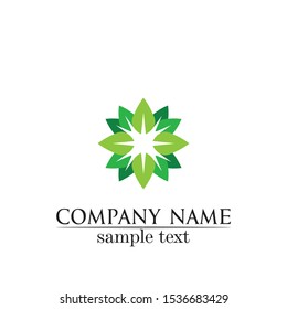 Tree leaf vector logo design eco friendly concept