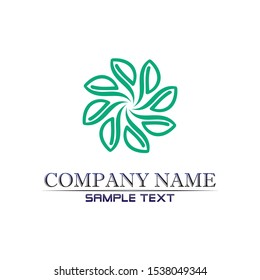Tree leaf vector logo design eco friendly concept