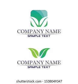 Tree leaf vector logo design eco friendly concept