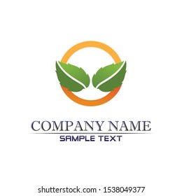 Tree leaf vector logo design eco friendly concept