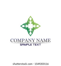 Tree leaf vector logo design eco friendly concept