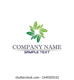 Tree leaf vector logo design eco friendly concept
