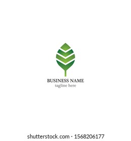 Tree leaf vector logo design, eco-friendly concept