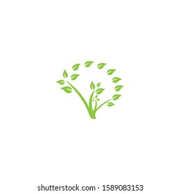 Tree leaf vector logo design, eco-friendly concept