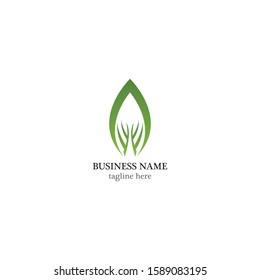Tree leaf vector logo design, eco-friendly concept
