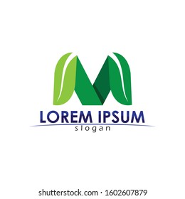 Tree leaf vector logo design eco friendly concept