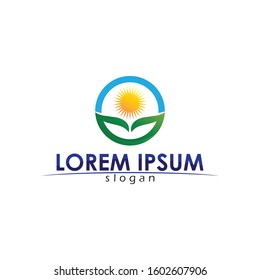 Tree leaf vector logo design eco friendly concept