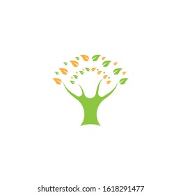 Tree leaf vector logo design, eco-friendly concept