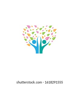 Tree leaf vector logo design, eco-friendly concept