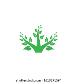 Tree leaf vector logo design, eco-friendly concept
