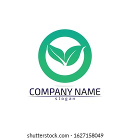 Vegan Logo Green Leaf Label Template Stock Vector (Royalty Free ...