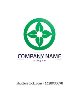 Tree leaf vector logo design eco friendly concept