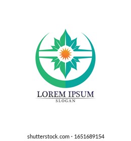 Tree leaf vector logo design eco friendly concept