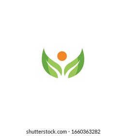 Tree leaf vector logo design eco friendly concept
