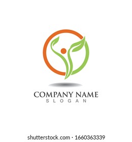 Tree leaf vector logo design eco friendly concept