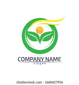 Tree leaf vector logo design eco friendly concept