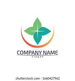 Tree leaf vector logo design eco friendly concept