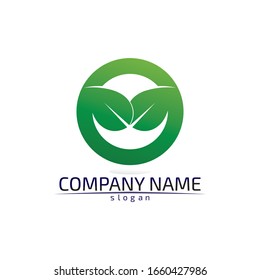 Tree leaf vector logo design eco friendly concept
