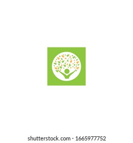 Tree leaf vector logo design, eco-friendly concept