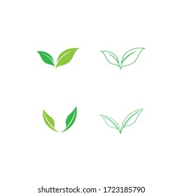 Tree leaf vector logo design, e green friendly concept.
