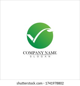 Tree leaf vector logo design, eco-friendly concept