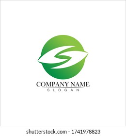 Tree leaf vector logo design, eco-friendly concept