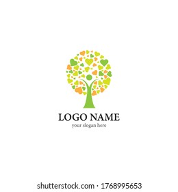 Tree leaf vector logo design, eco-friendly concept