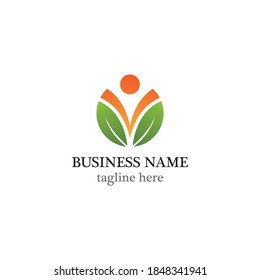 Tree leaf vector logo design, eco-friendly concept