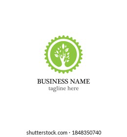 Tree leaf vector logo design, eco-friendly concept