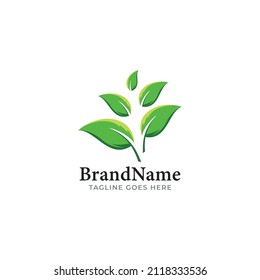 Tree leaf vector logo design, eco-friendly concept
